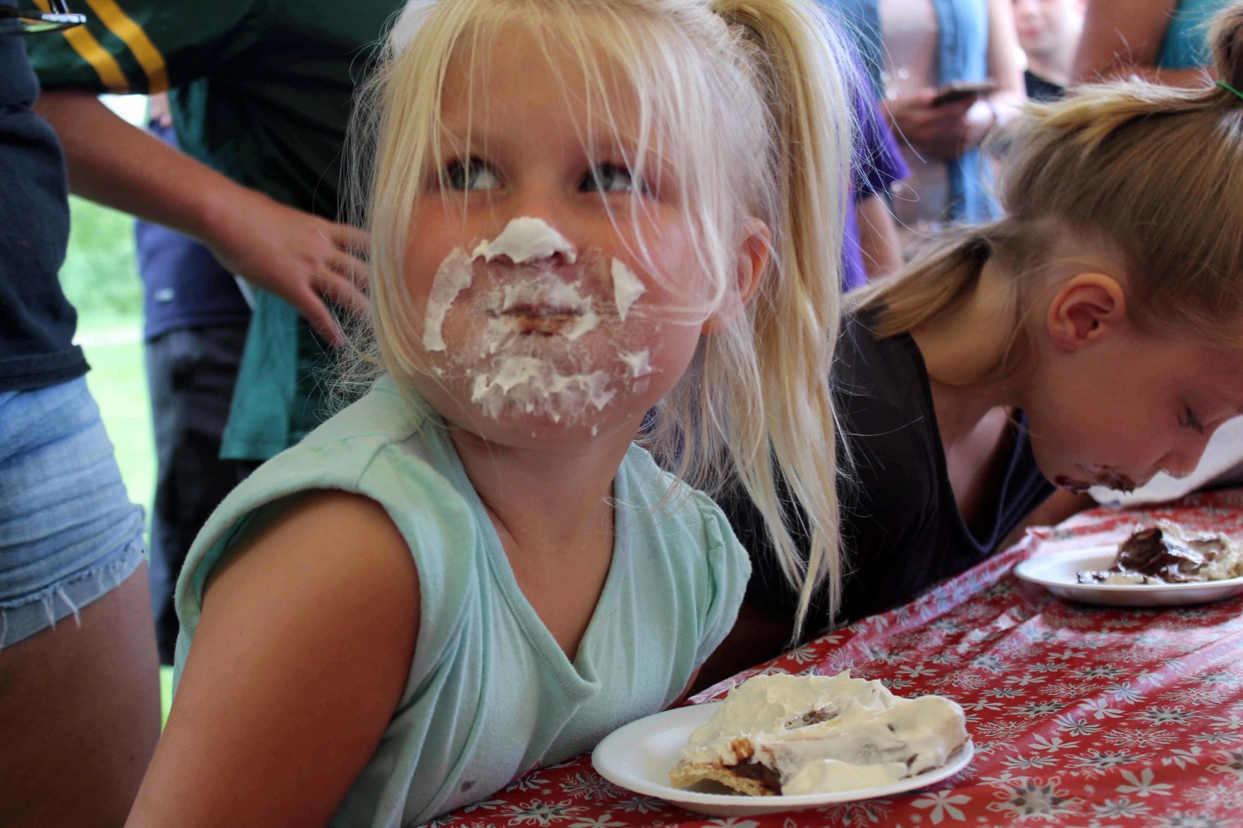 Ava eats pie